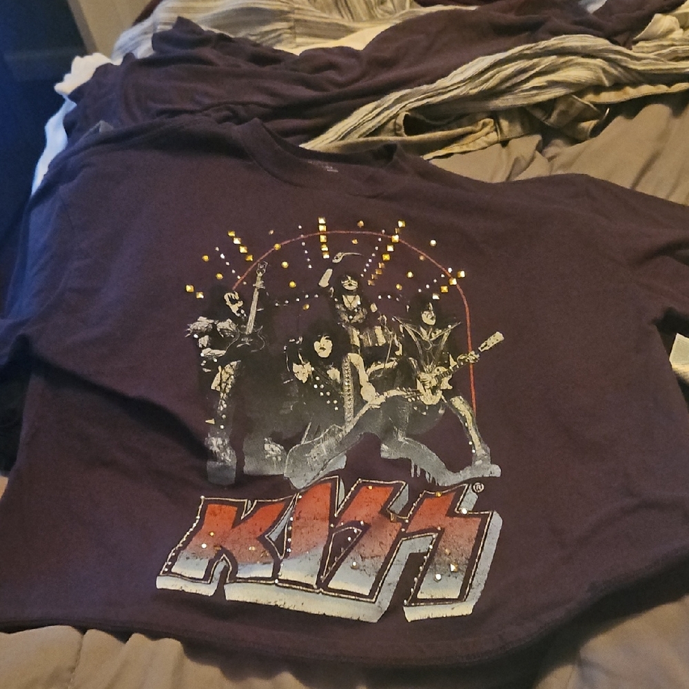 KISS Womens Purple Graphic T-Shirt
